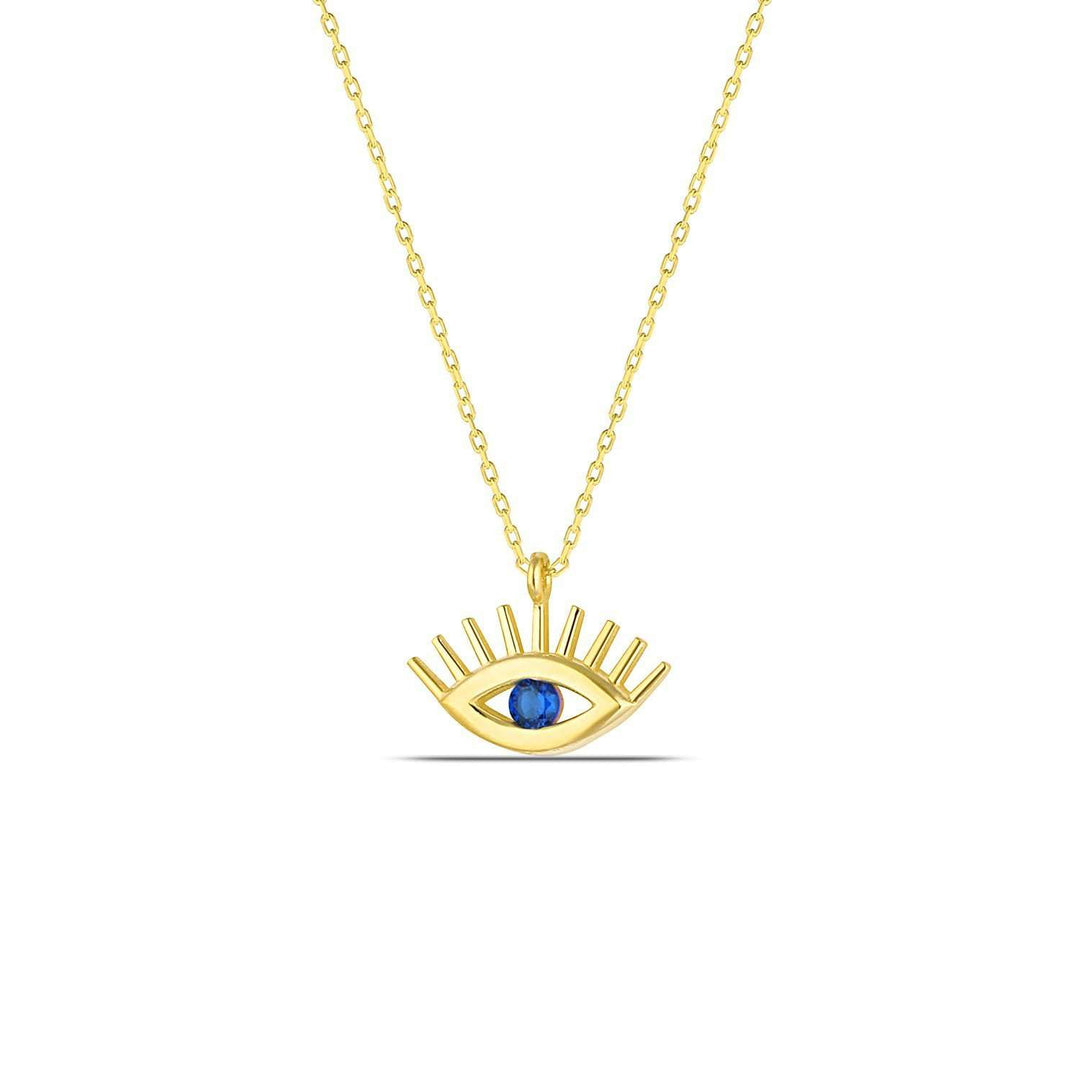 Sapphire Evil Eye Necklace Gold