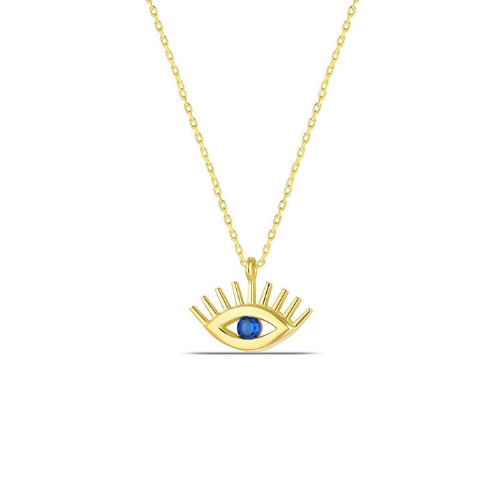 Sapphire Evil Eye Necklace Gold