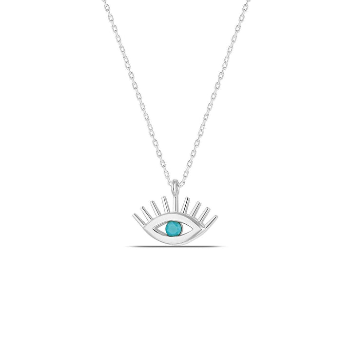 Sterling Silver Evil Eye Necklace with Lashes
