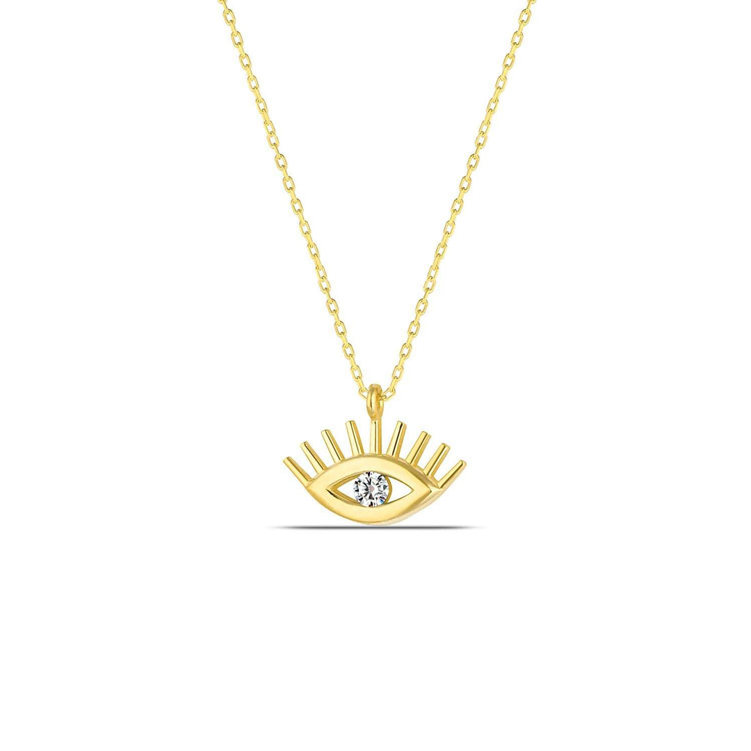 Diamond Evil Eye Necklace Gold