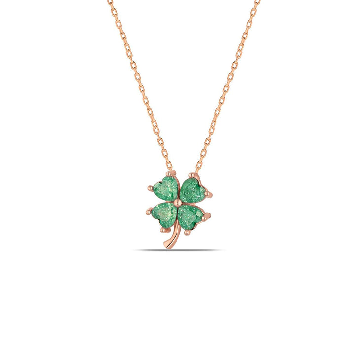 Ana Four Leaf Clover Necklace with Green CZ