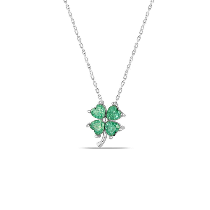 Ana Four Leaf Clover Necklace with Green CZ