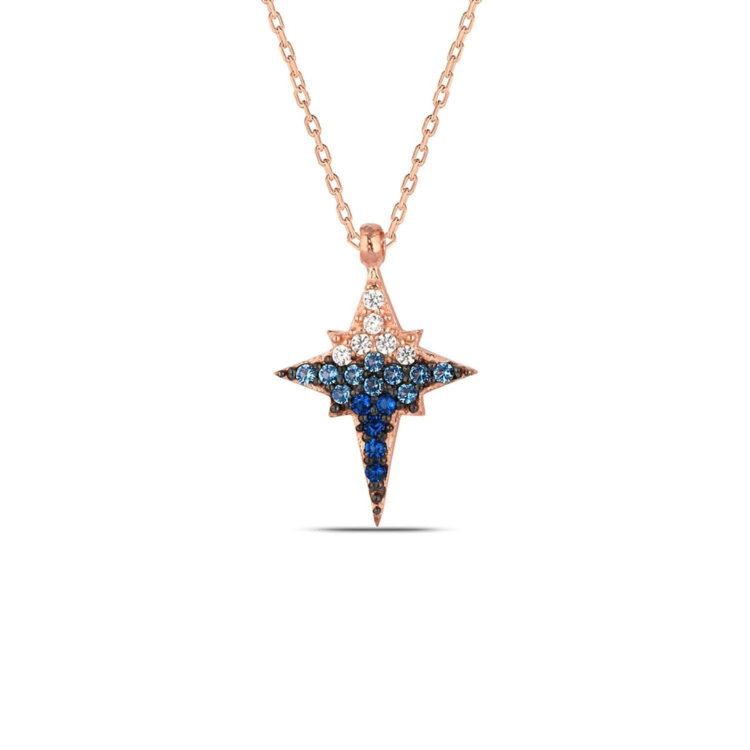 Aurora North Star Necklace with Blue Ombré CZ