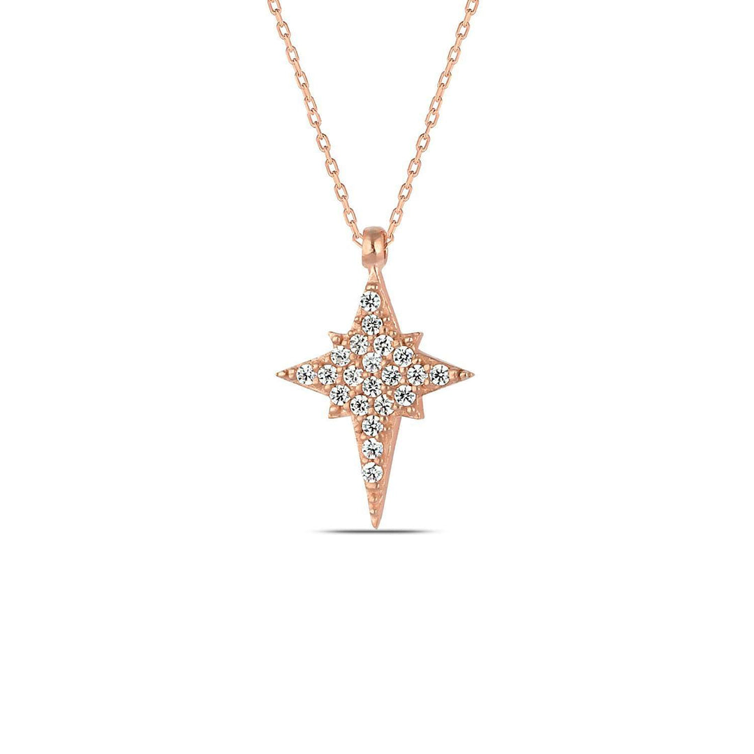 Diamond North Star Necklace Rose Gold