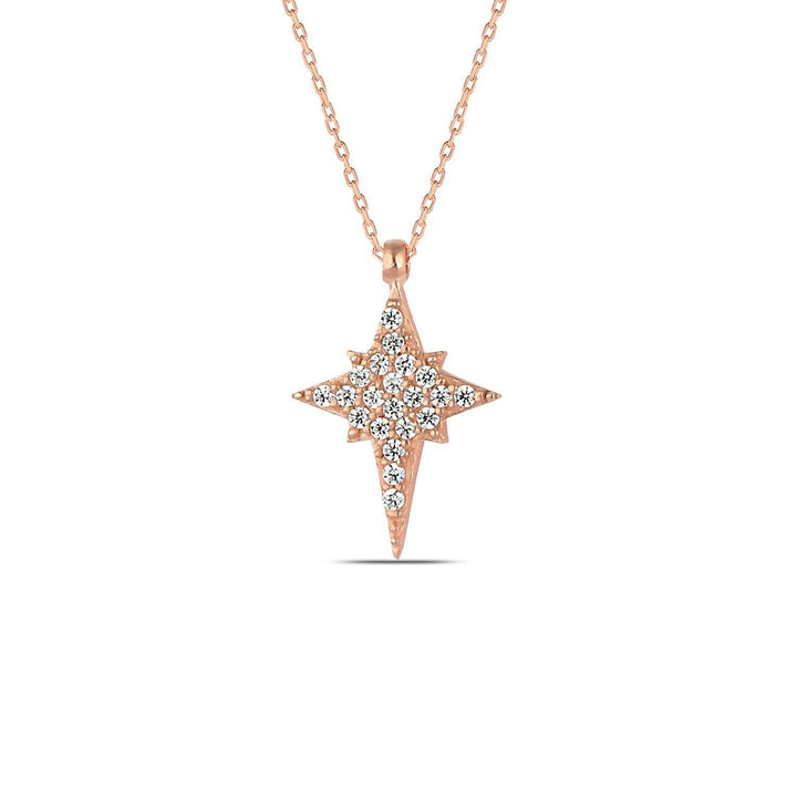 Diamond North Star Necklace Rose Gold