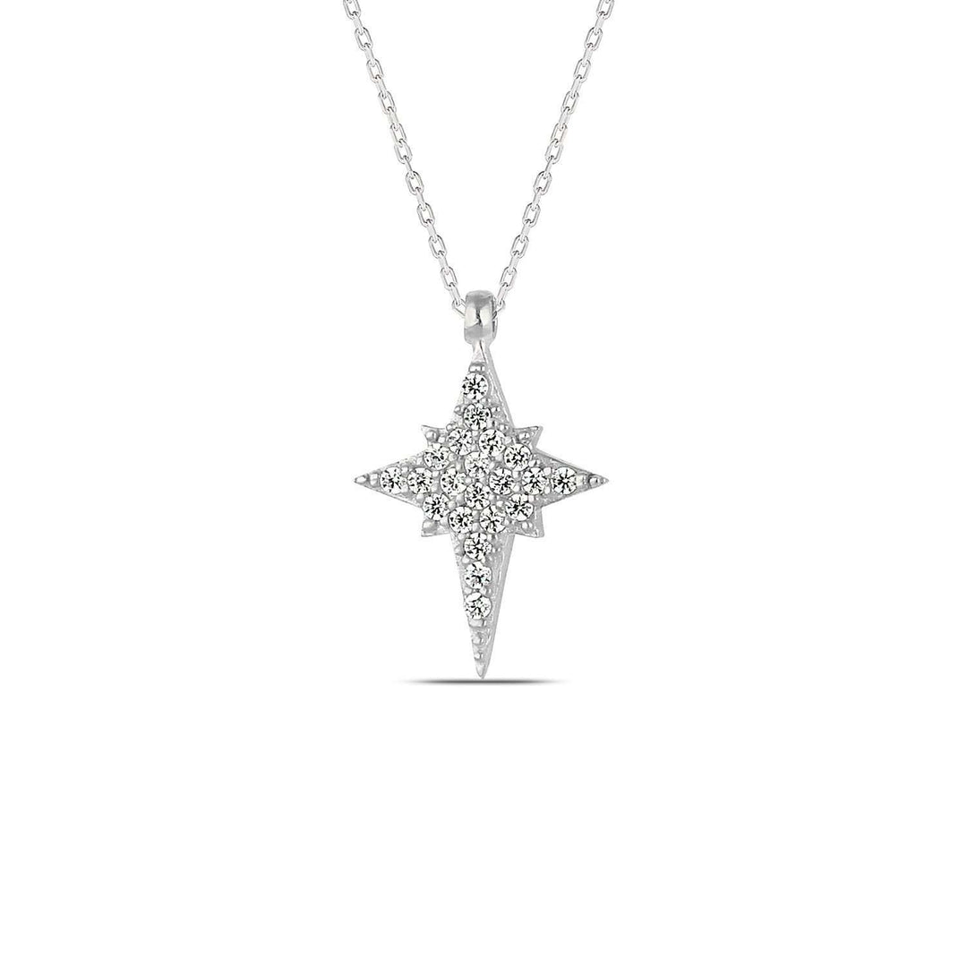Aurora North Star Necklace with Diamond CZ