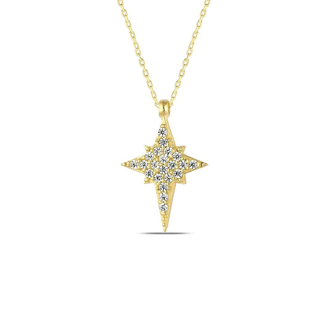 Aurora North Star Necklace with Diamond CZ