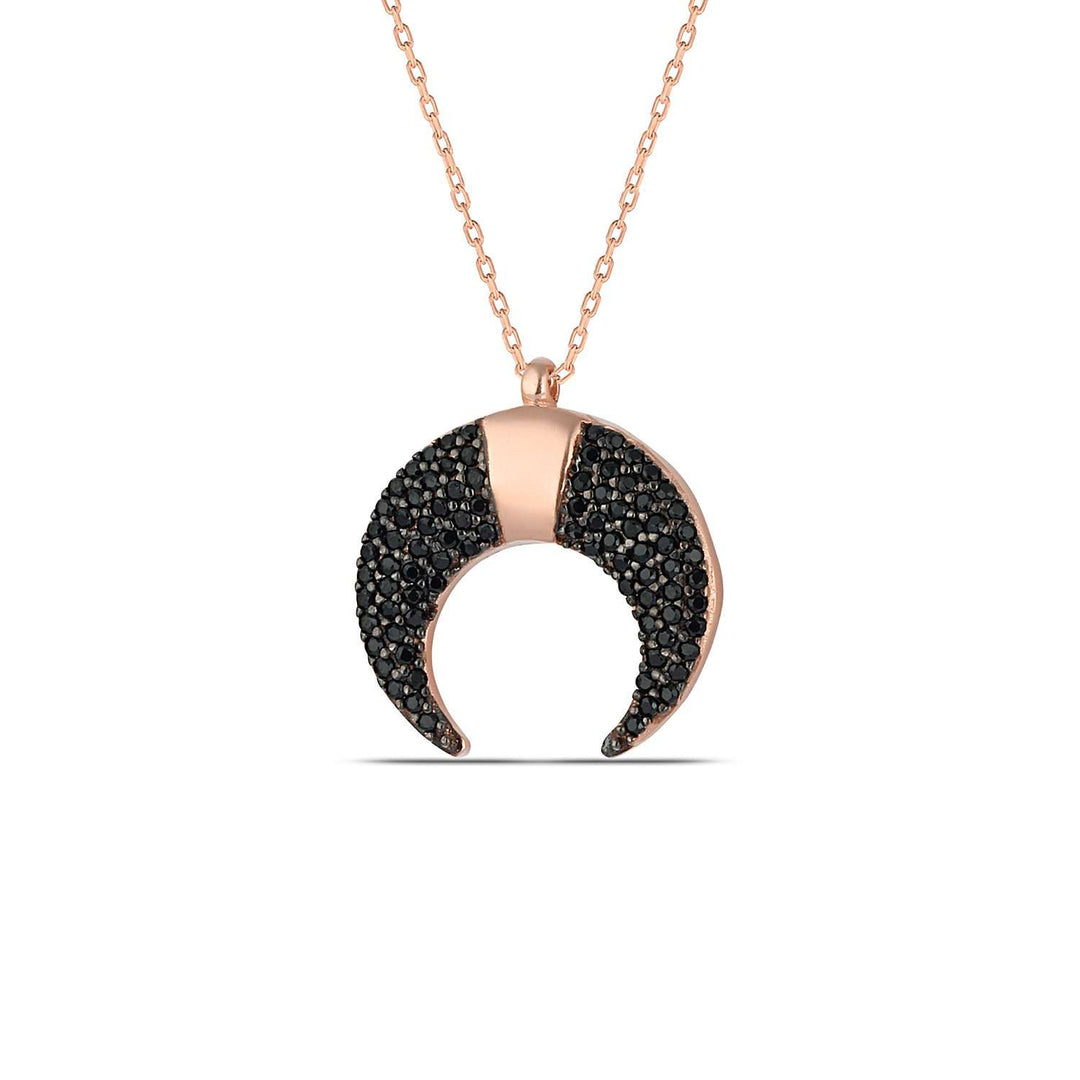 Black Double Horn Necklace