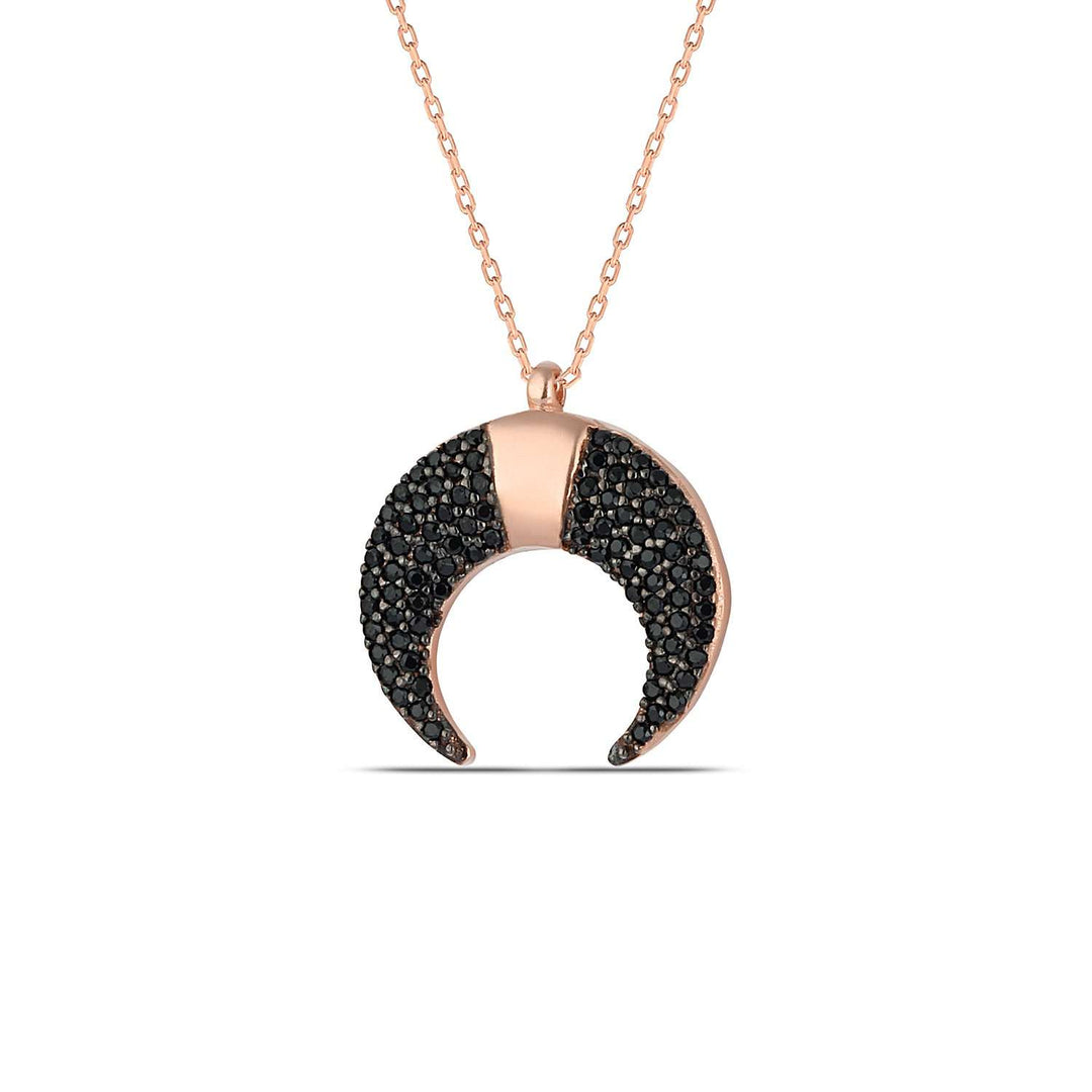 Artemis Horn Necklace with Black CZ