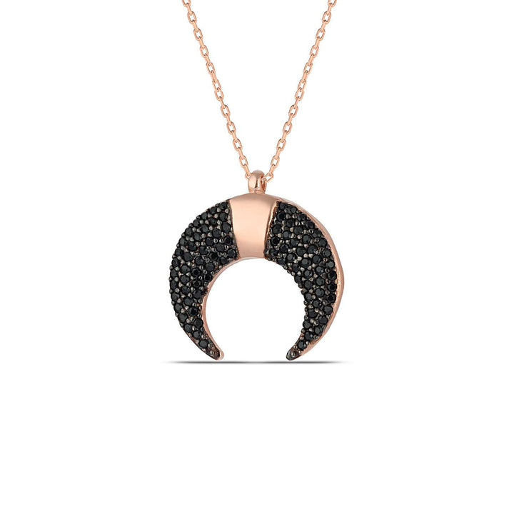 Collier en corne Artemis avec CZ noir