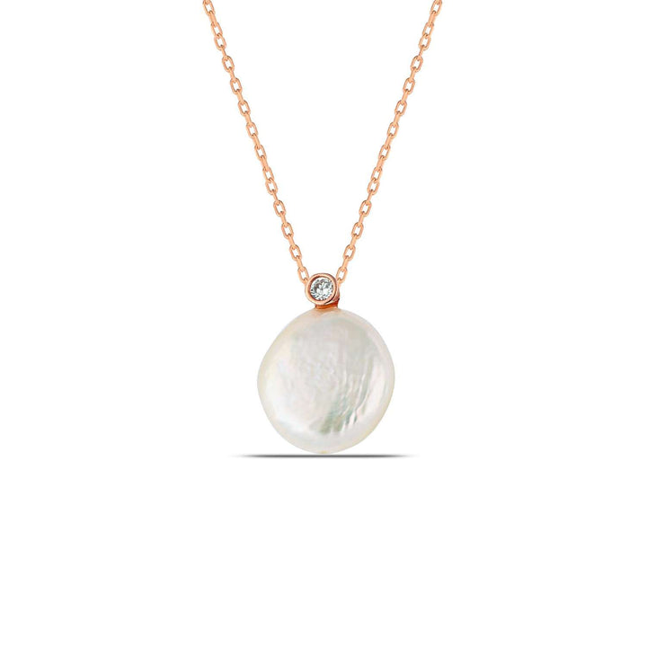 Dainty Pearl necklace Rose Gold