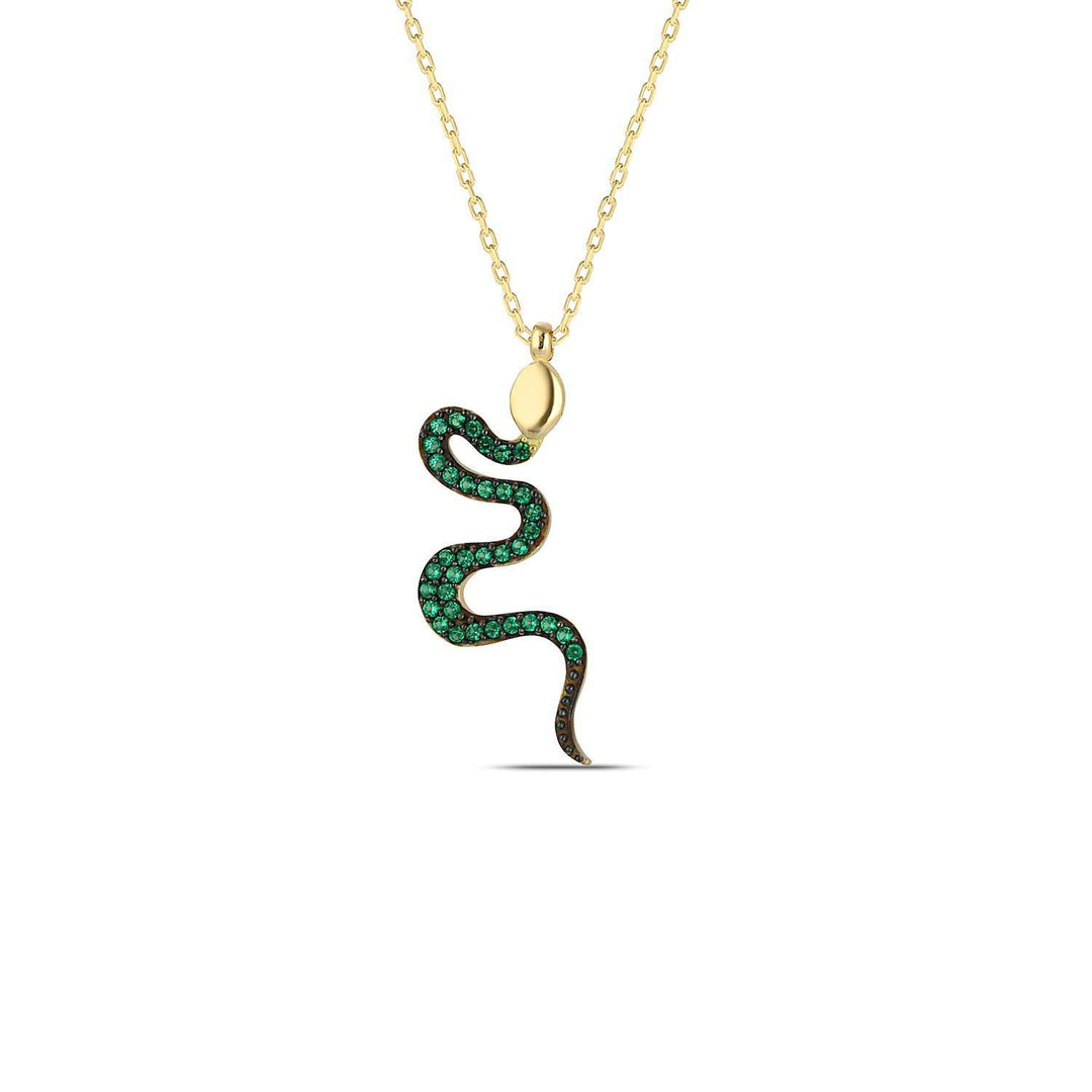 Emerald Green Snake Necklace