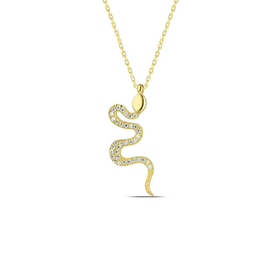 Gold Diamond Snake Necklace