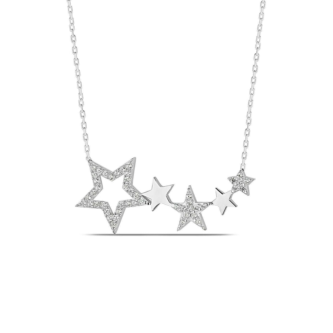 Celestial Star Necklace with Diamond CZ