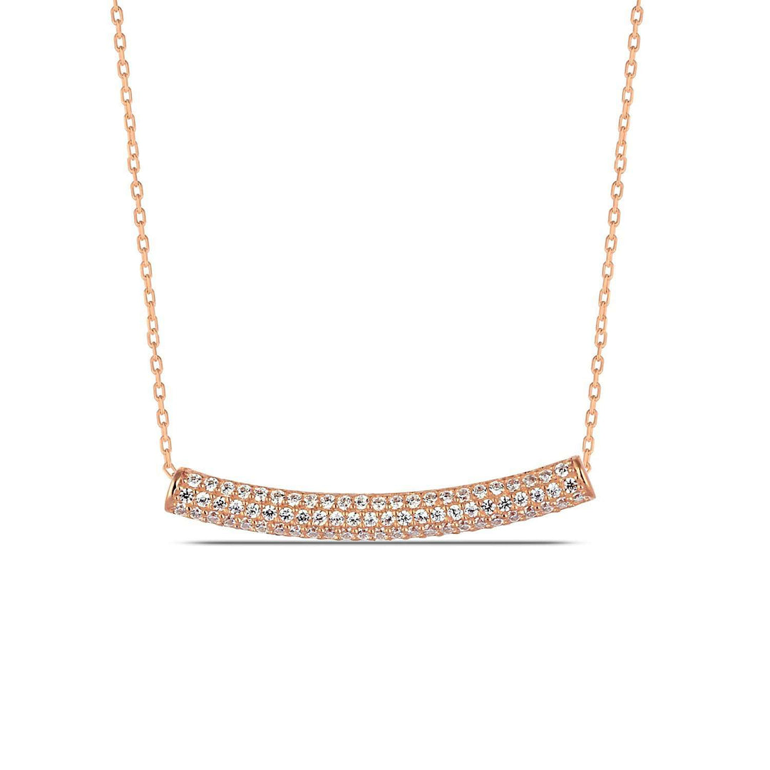 Rose Gold Diamond Bar Necklace