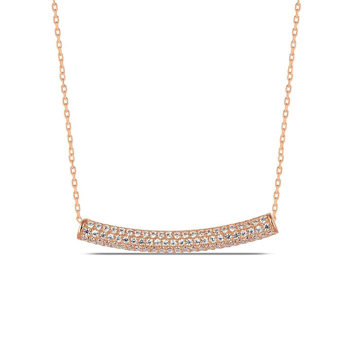 Rose Gold Diamond Bar Necklace