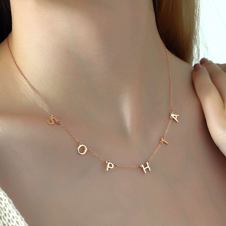 Dangle Letter Name Necklace