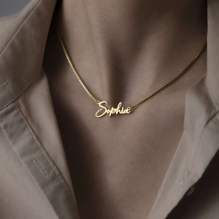 Custom Name Necklace Gold