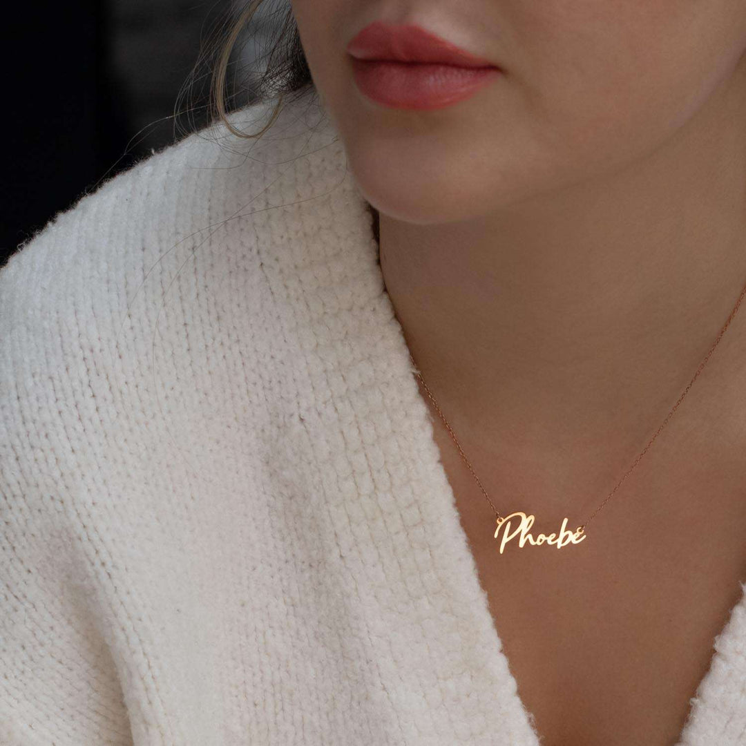 Gold Necklace with a Name