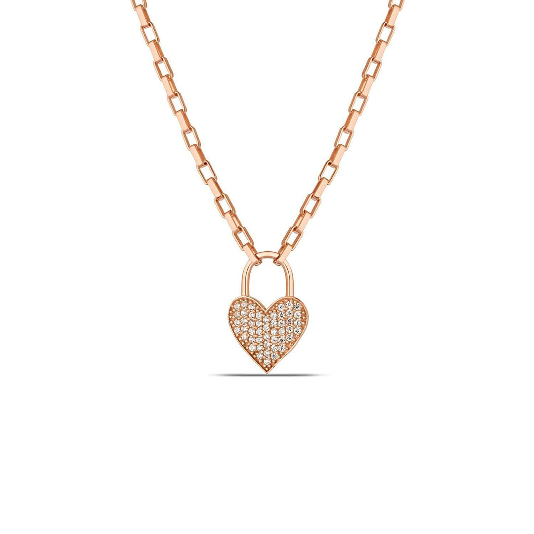 Rose Gold Diamond Heart Necklace