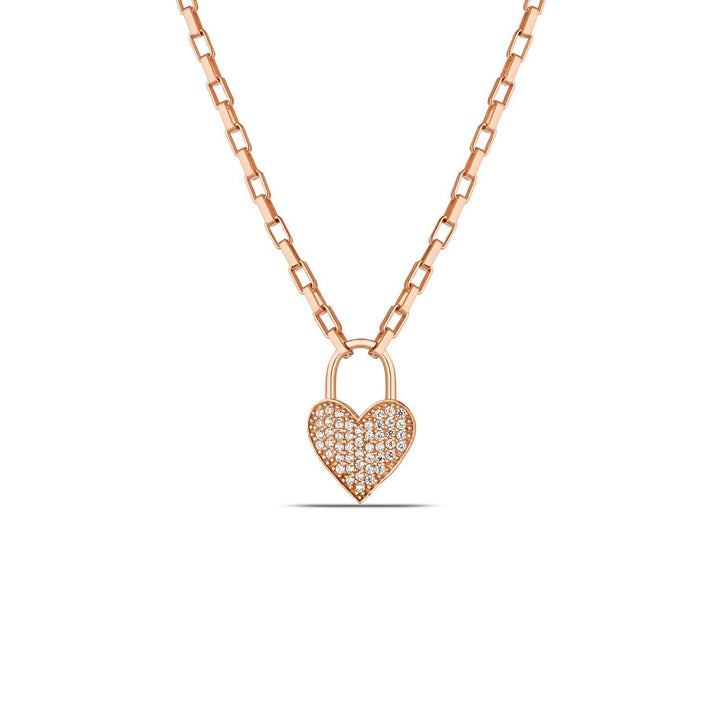 Rose Gold Diamond Heart Necklace