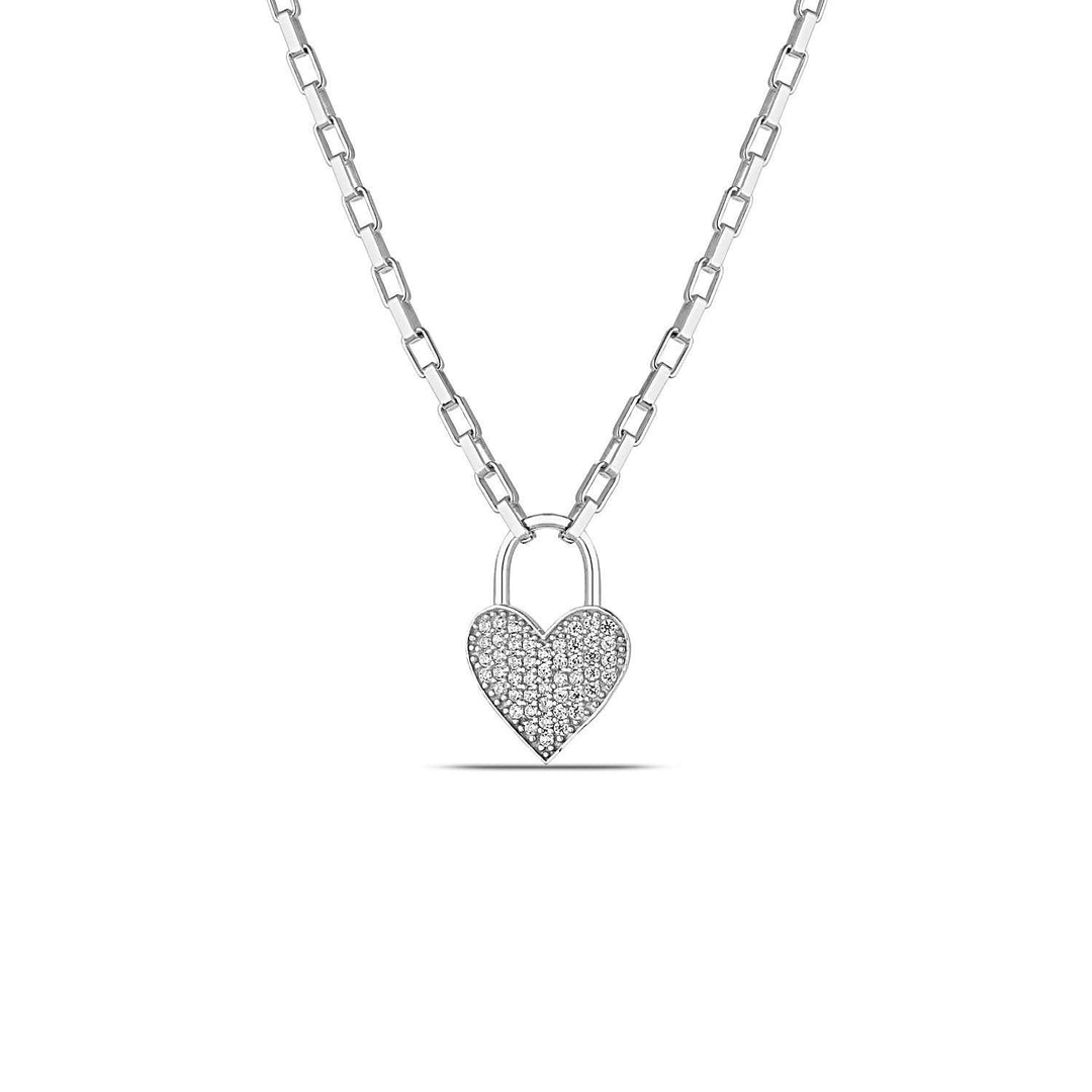 Diamond Sterling Silver Heart Necklace