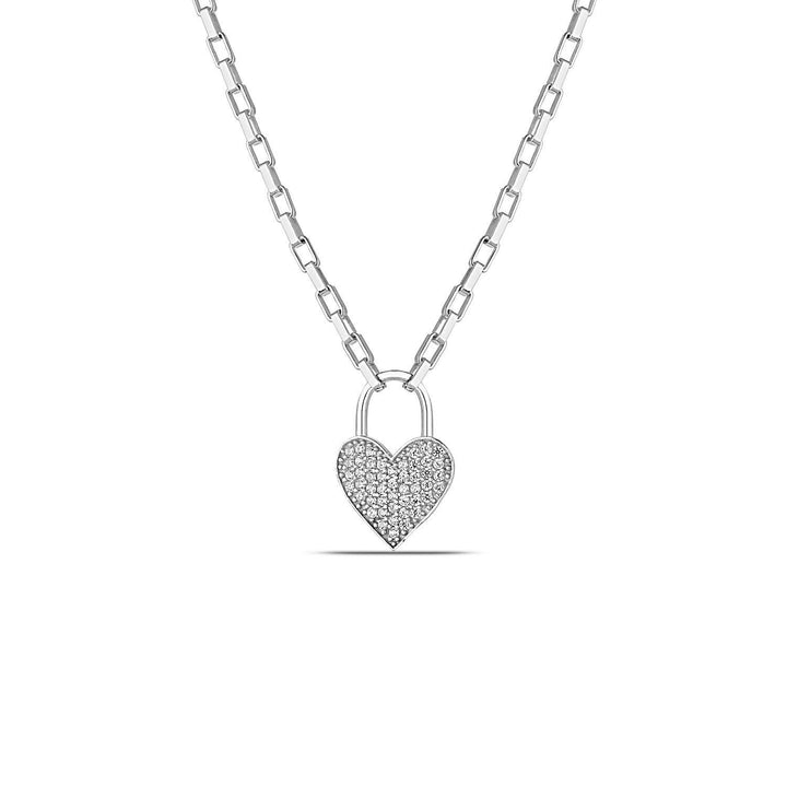 Diamond Sterling Silver Heart Necklace