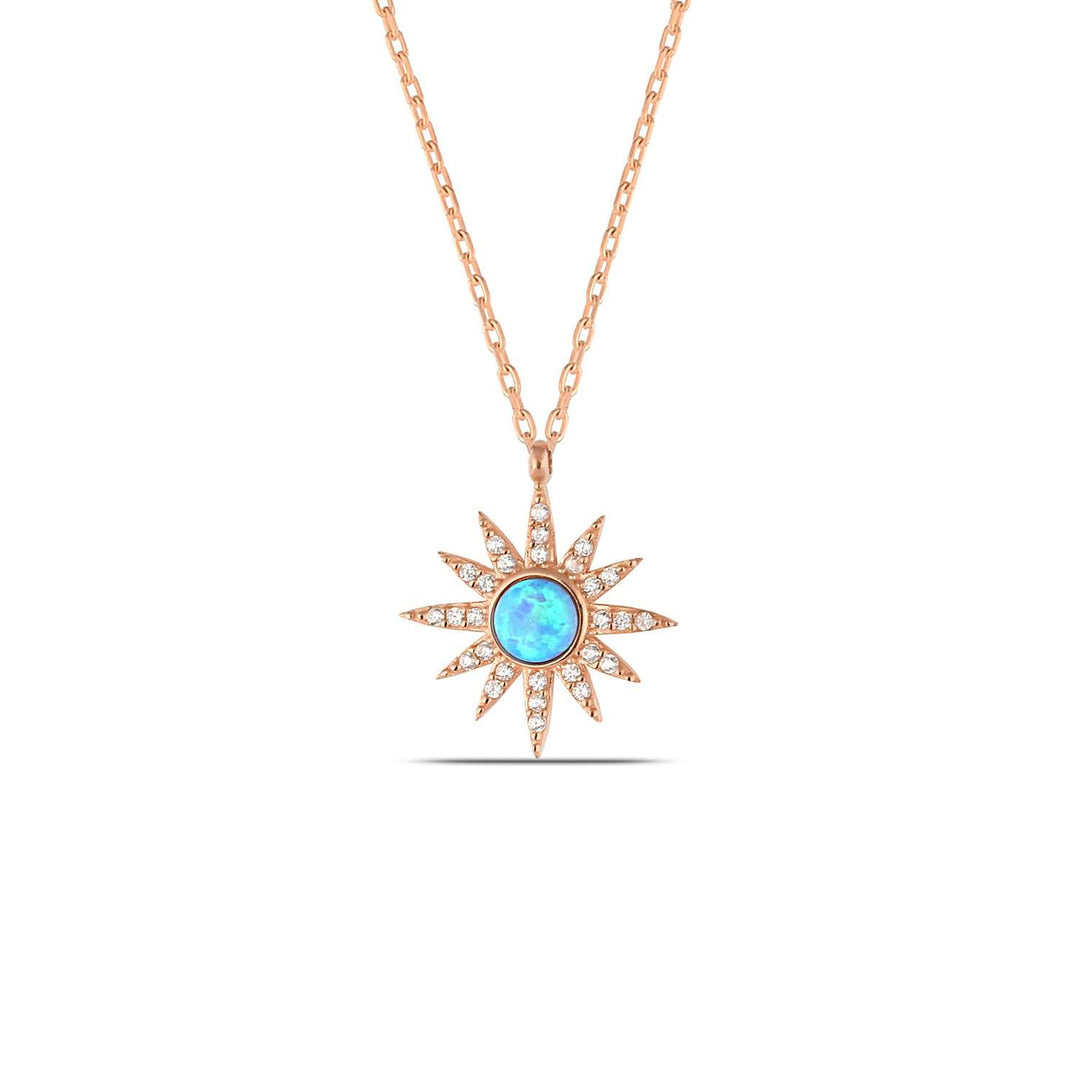 Blue Opal Sun Necklace
