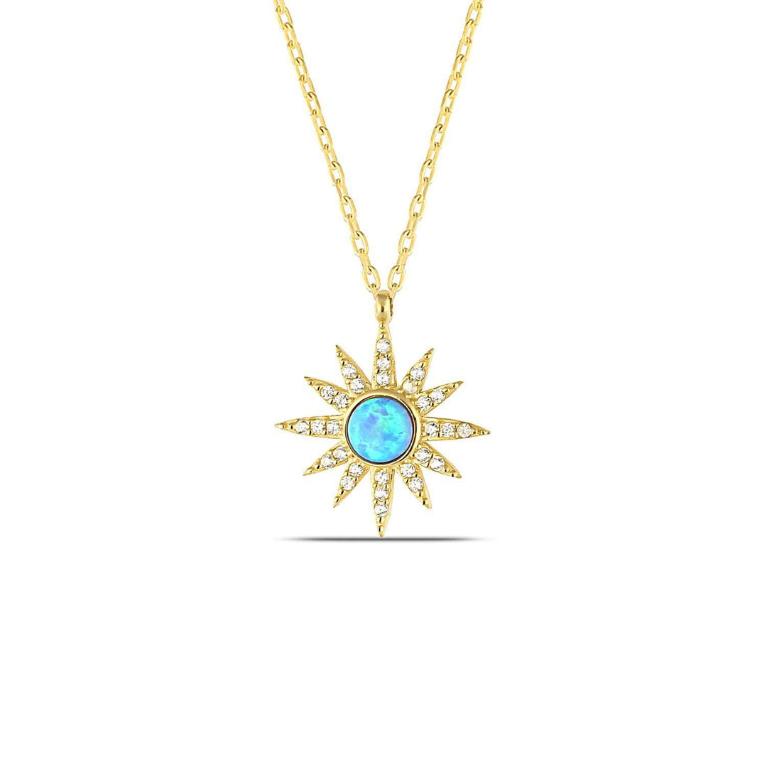 Blue Opal Gold Necklace