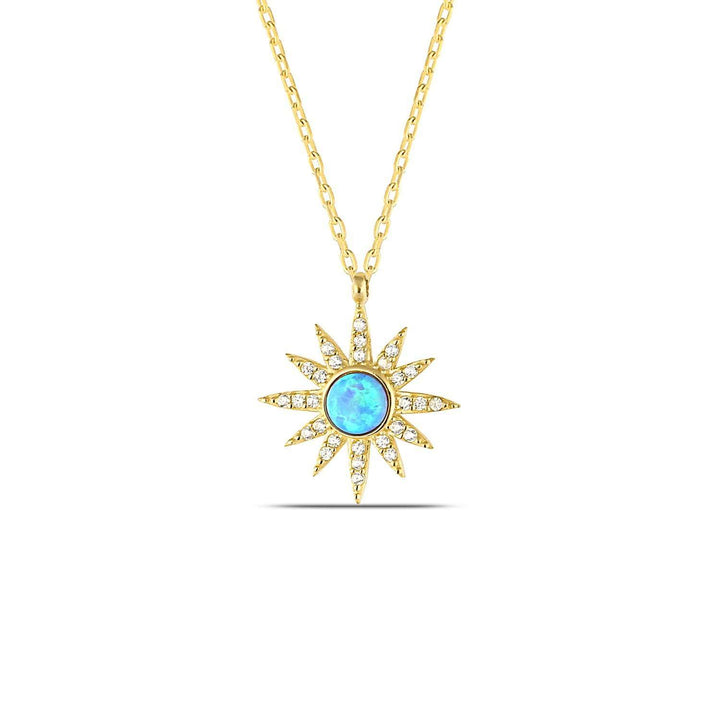 Blue Opal Gold Necklace