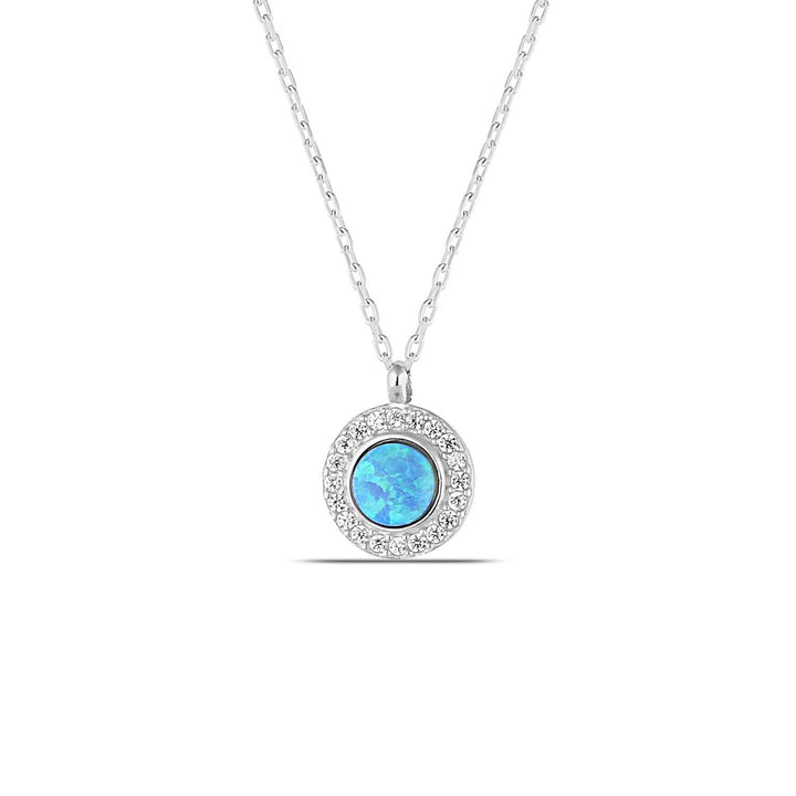 Blue Opal Pendant Necklace