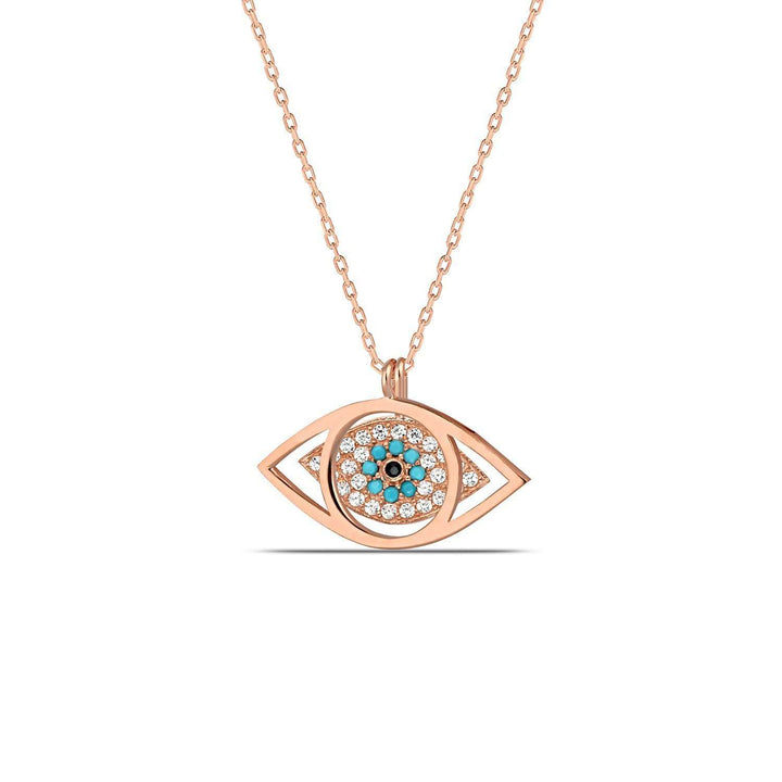 Rose Gold Evil Eye Necklace 