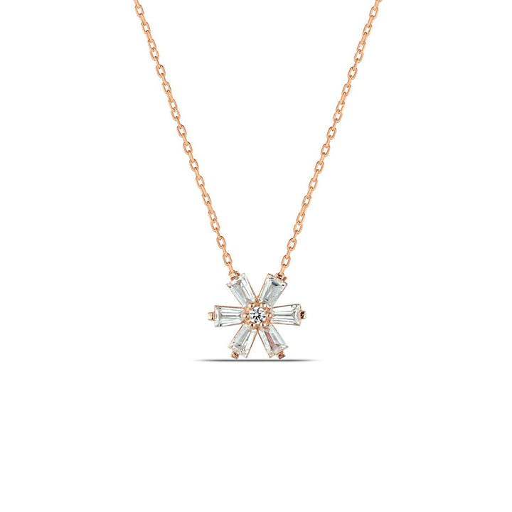 Daisy Flower Rose Gold Necklace