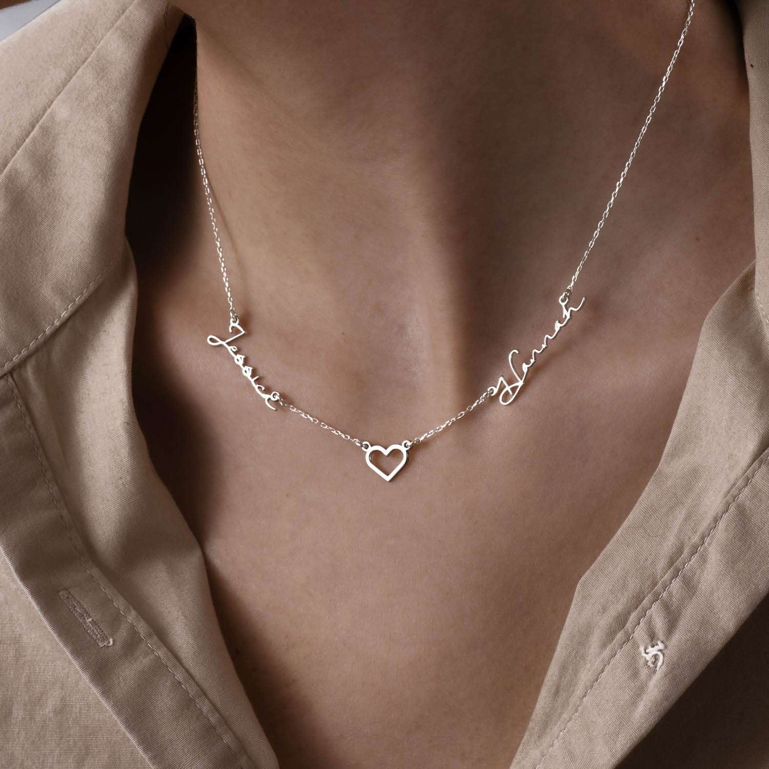 Several Names Multiple Name Necklace with Childrens Names – Abiza