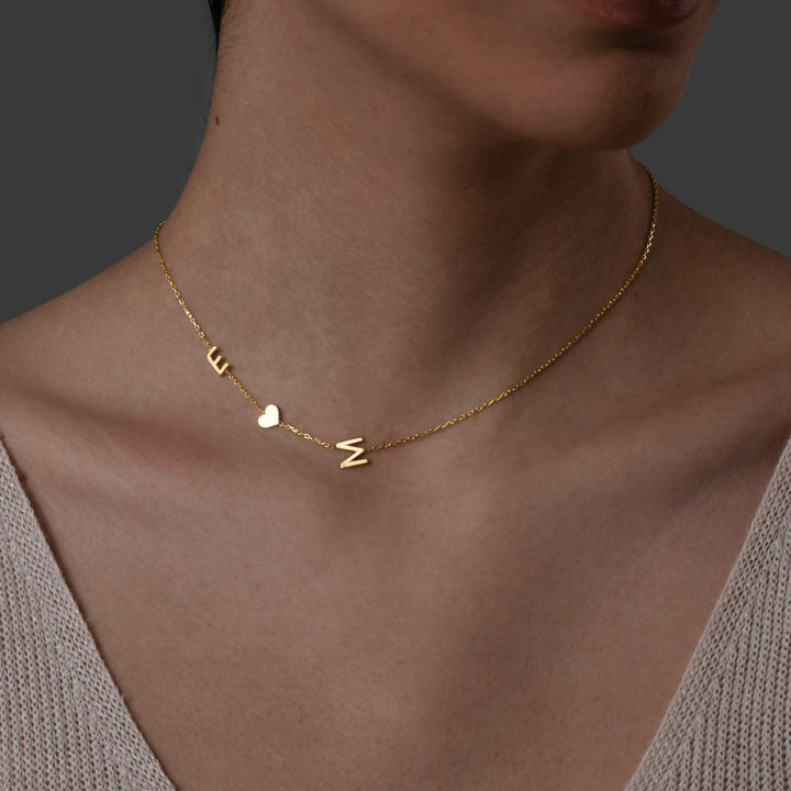 Sideways Initial Necklace UK