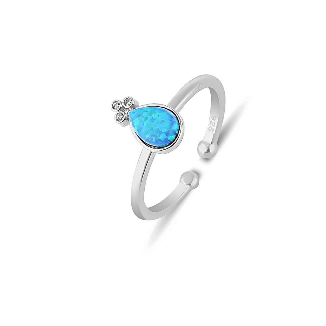 Aura Teardrop Ring Blue Opal – Abiza - Main Image