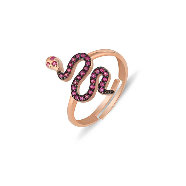 Snake Ruby Ring Rose Gold