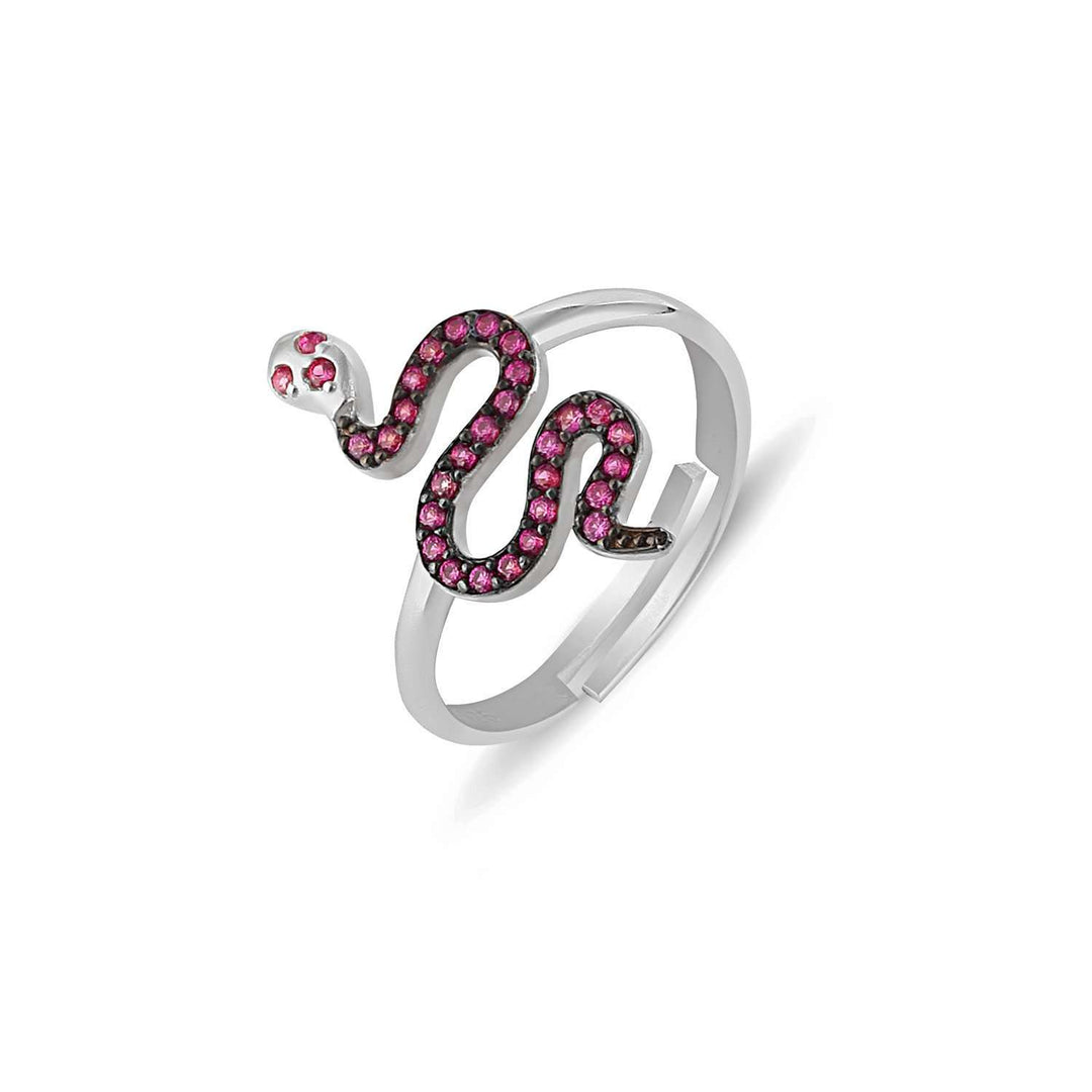 Silver Ruby Ring Snake