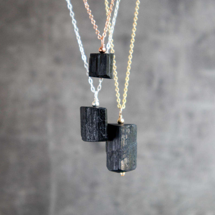 Raw Black Tourmaline Necklace