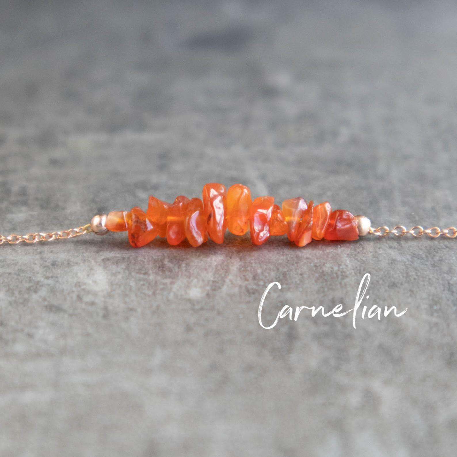 Carnelian chips crystal Necklace