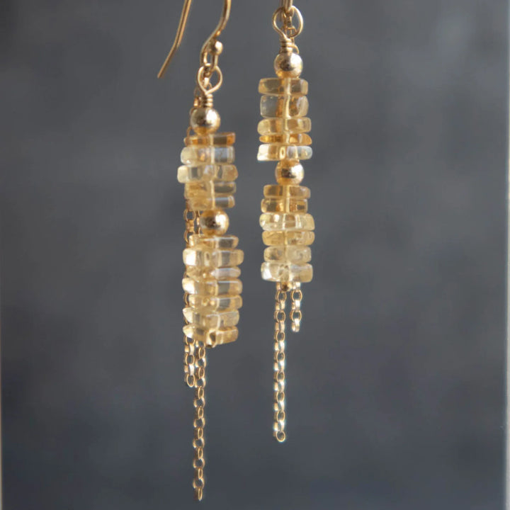 citrine drop earrings