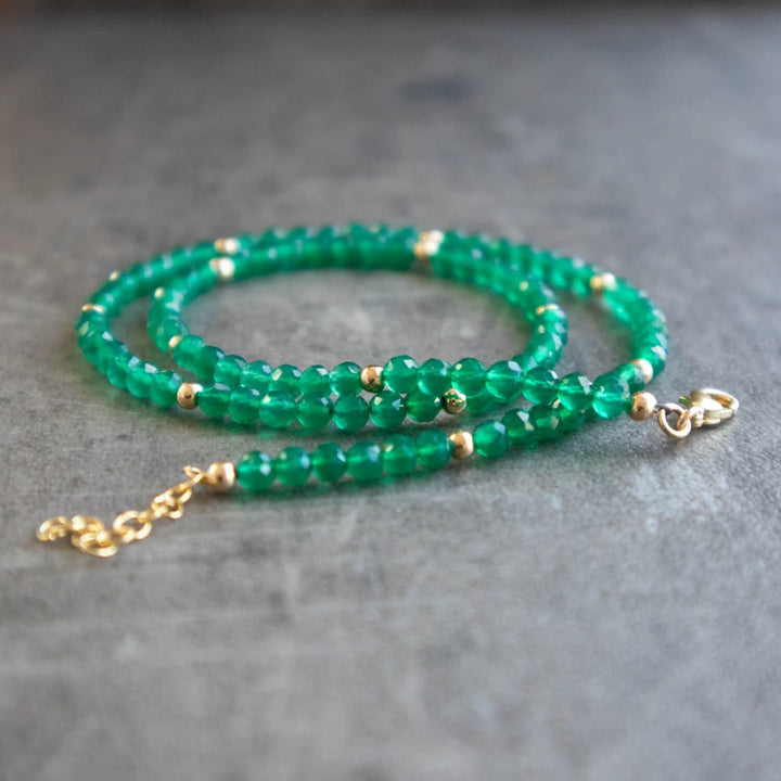 green onyx beaded necklace