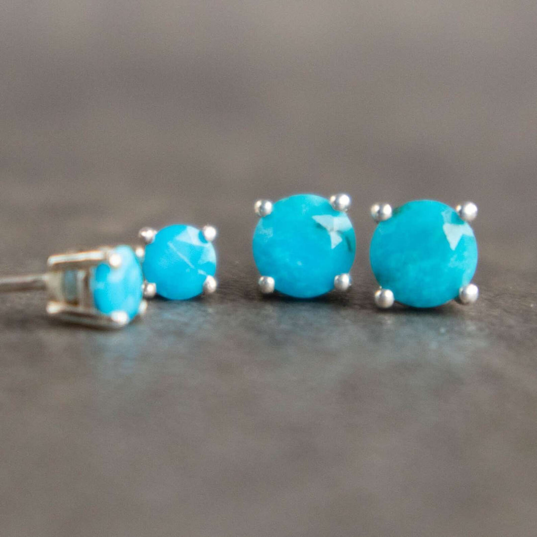 Turquoise Stud Earrings Silver