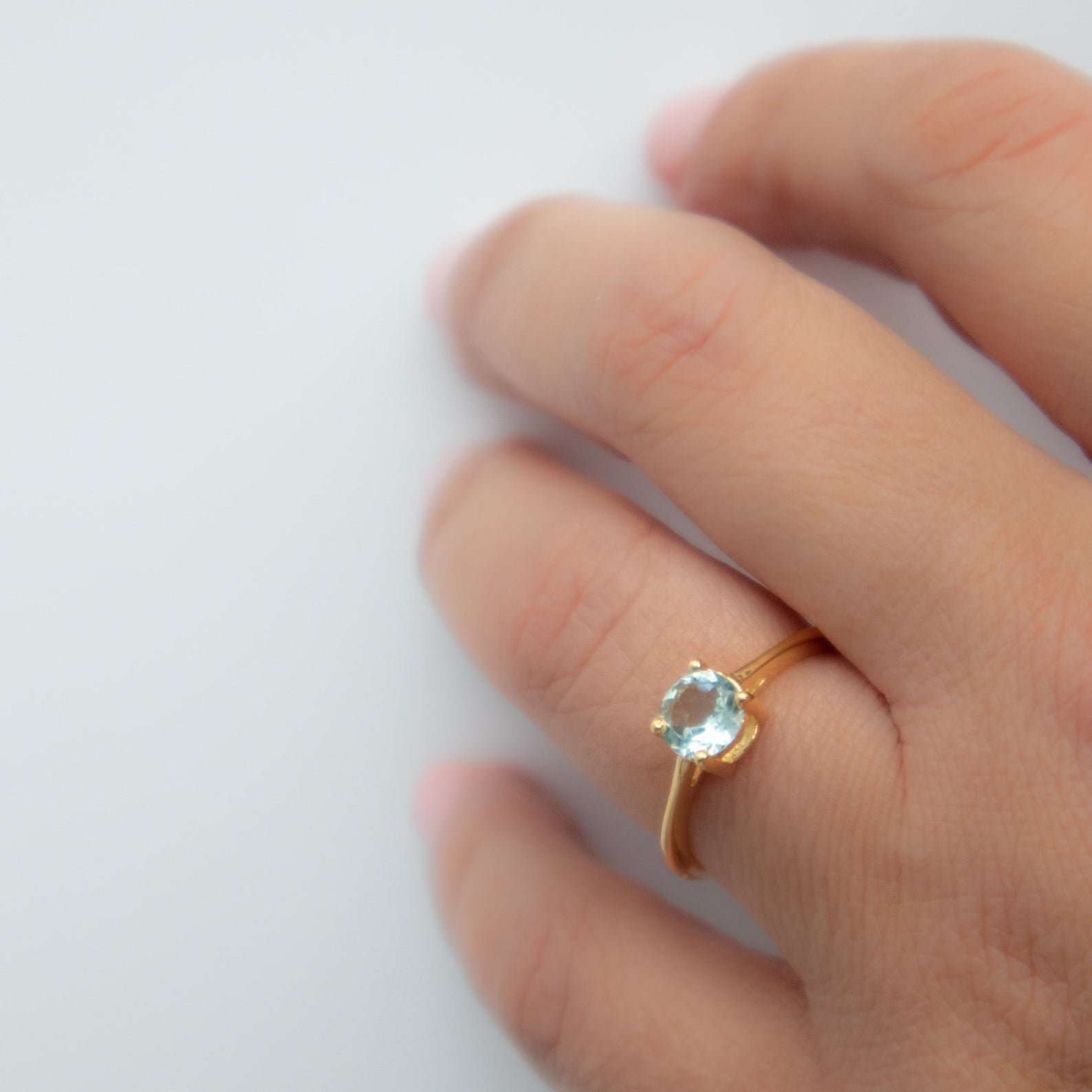 March birthstone gold shop ring