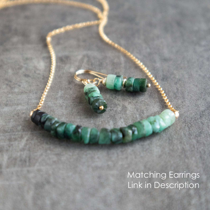 Emerald Necklace and Earrings Set