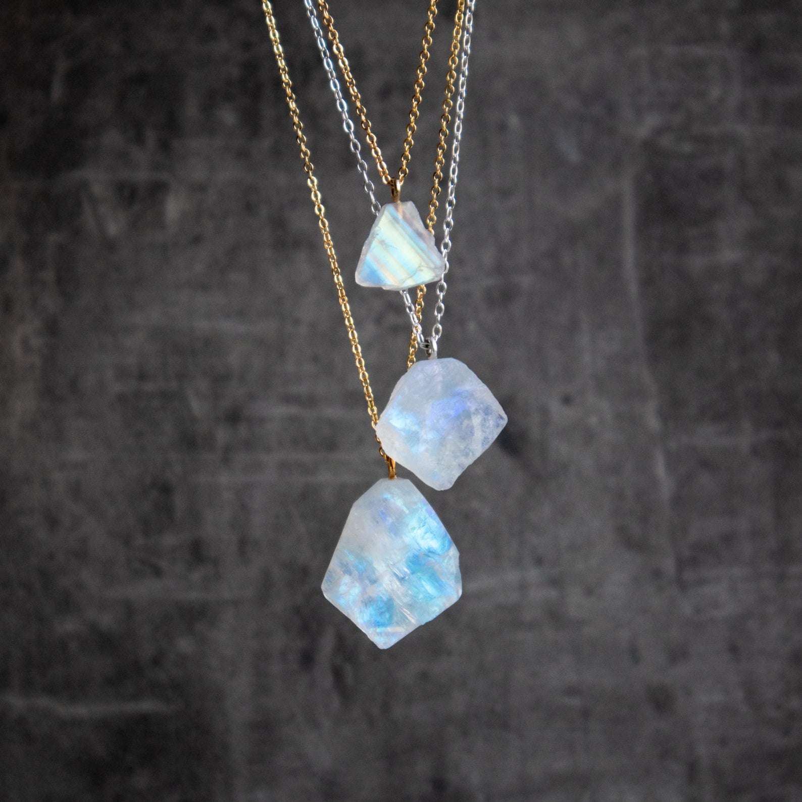 Natural Moonstone Healing Crystal Gem Necklace Wand Pendant- | eBay