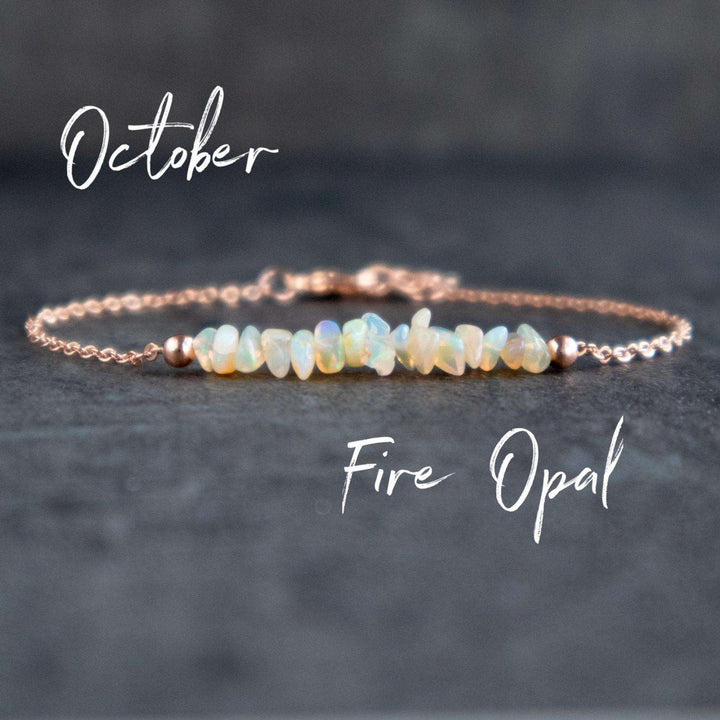 Fire Opal Raw Crystal Bracelet