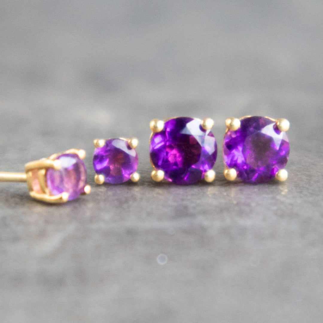 Amethyst Stud Earrings