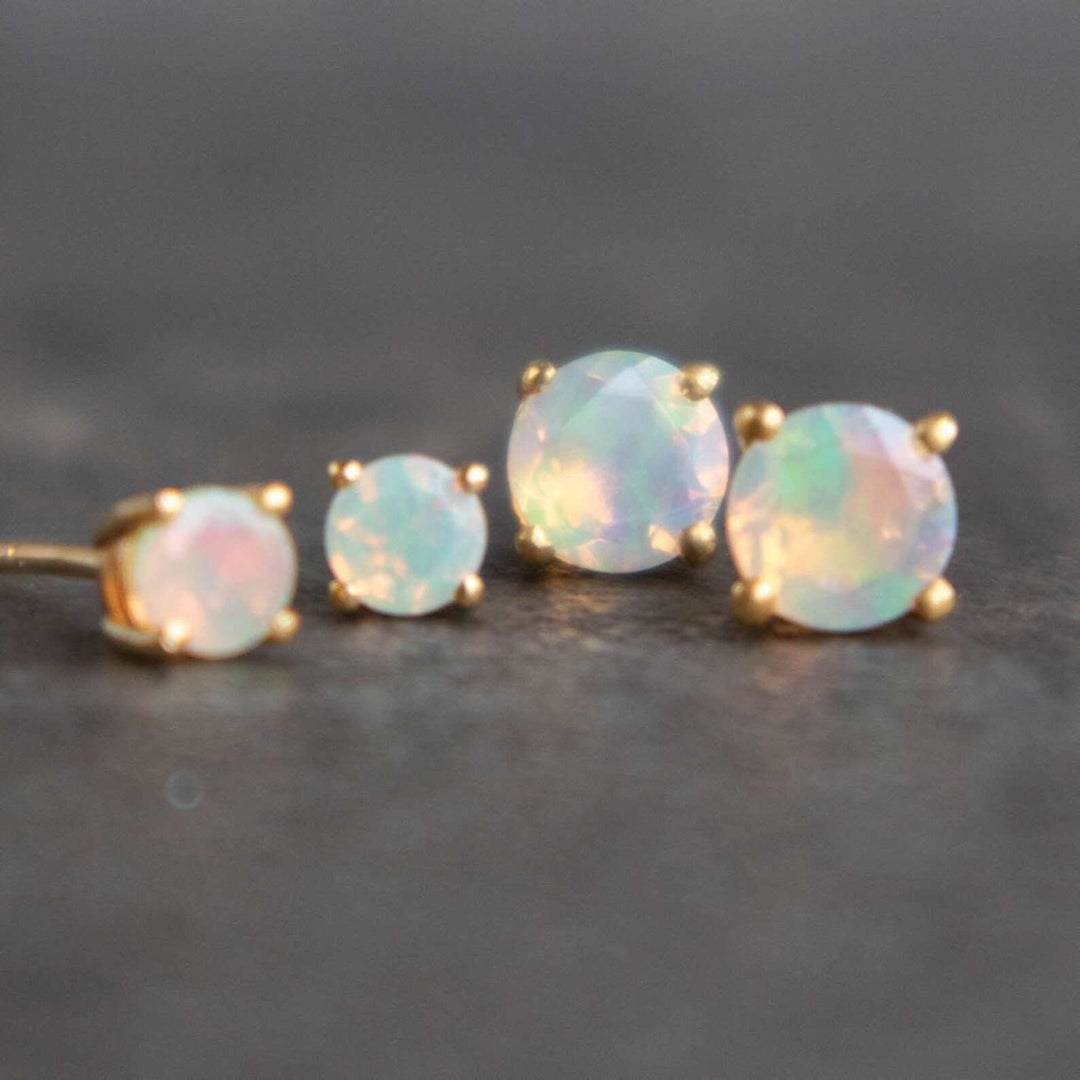 Gold Opal Stud Earrings