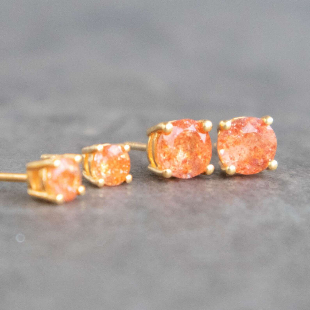 Sunstone Earrings Gold